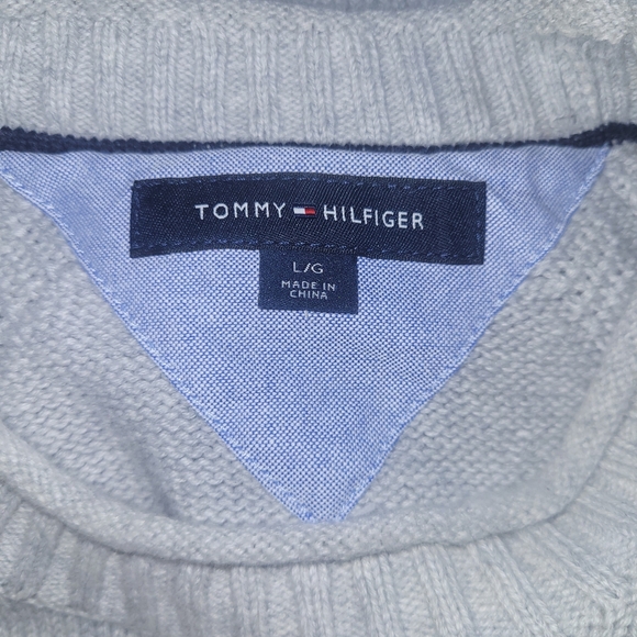 Tommy Hilfiger Light Gray Mens Knit Sweater L - Picture 4 of 4